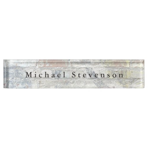 Trendy Grey Wall Modern Design Unique Personal Desk Name Plate