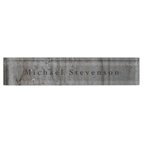 Trendy Grey Wall Modern Design Unique Personal Nameplate