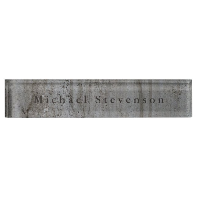 Trendy Grey Wall Modern Design Unique Personal Nameplate (Front)