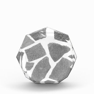 Trendy Grey White Tile Pattern, Stone Bricks Tiles Acrylic Award