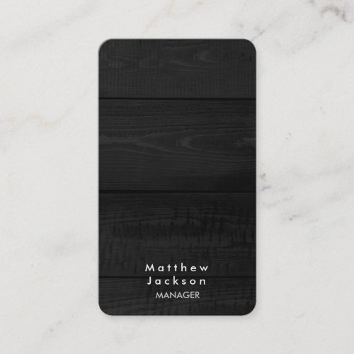 Trendy Grey Wood Modern Plain Professional Manager Business Card