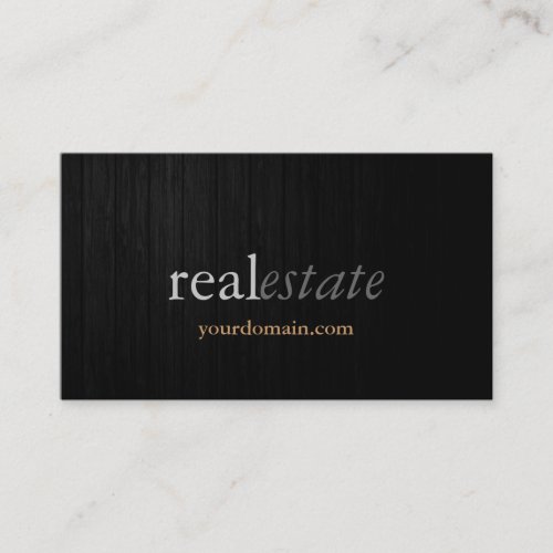 Trendy Grey Wood Real Estate Agent Business Card