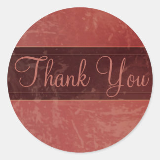 Trendy Grunge Marble Crimson Thank You Sticker