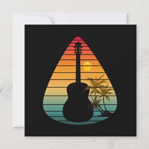 TRENDY GUITAR PICK SUNSET  THANK YOU CARD