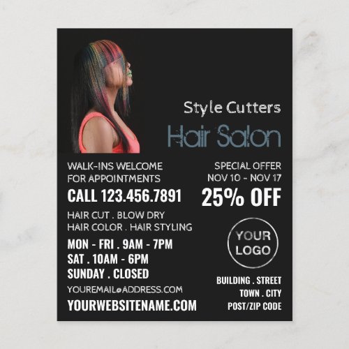 Trendy Hair Color Hair Stylist Hair Salon Advert Flyer