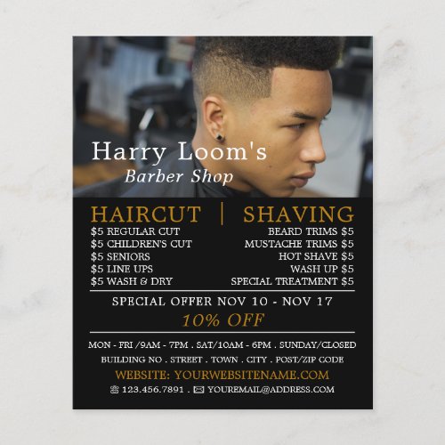 Trendy Hair Cut Mens Barbers Advertising Flyer