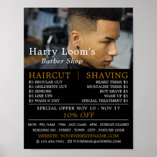 Trendy Hair Cut, Men's Barbers Advertising Poster