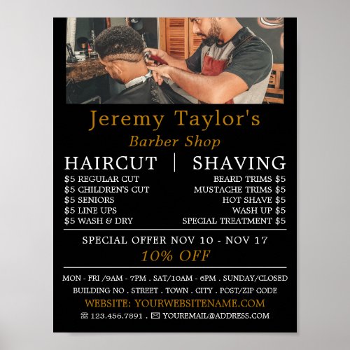 Trendy Hair Cut Mens Barbers Advertising Poster