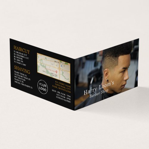 Trendy Hair Cut Mens Barbers Loyalty Card Business Card