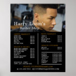 Trendy Hair Cut, Men&#39;s Barbers Price List Poster at Zazzle