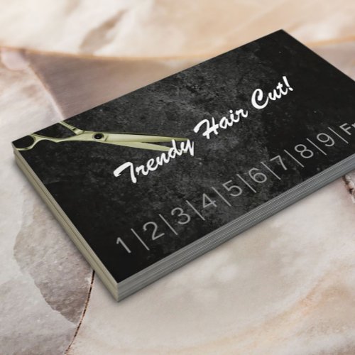 Trendy Hair Cuts Hair Salon Loyalty Punch Card