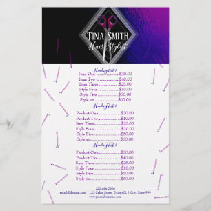 Trendy Hair Salon Modern Purple & Black Flyer