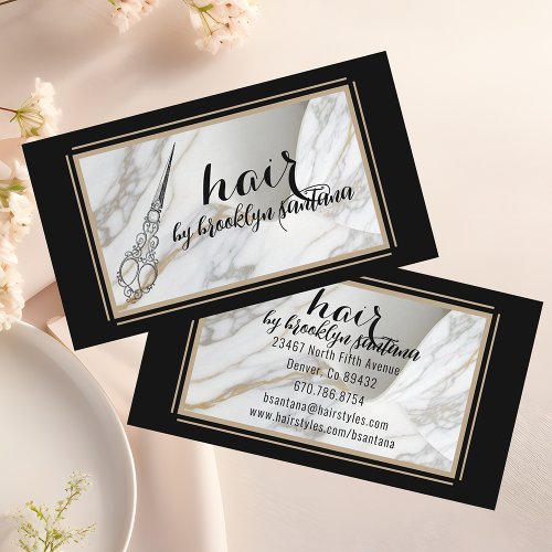 Trendy Hair Stylist Modern Calligraphy  Business Card