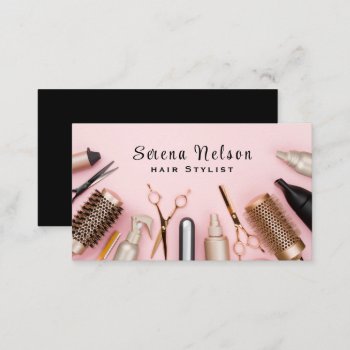 Trendy Hair Stylist Salon Tools Beauty Business Card by tyraobryant at Zazzle