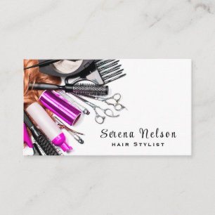 Trendy Hair stylist Salon Tools Beauty Business Card
