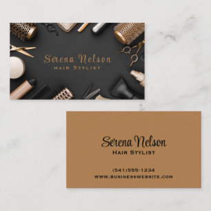 Trendy Hair stylist Salon Tools Beauty Business Card