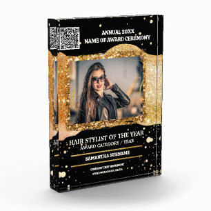 Trendy hairdresser photo glam glitz year end acrylic award