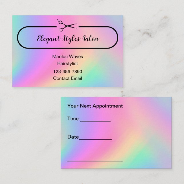 Trendy Hairstylist Appointment Business Cards (Front/Back)