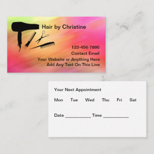 Trendy Hairstylist Appointment Business Cards 