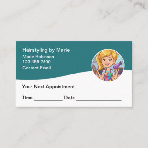 Trendy Hairstylist Appointment Cards