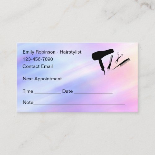 Trendy Hairstylist Appointment Cards Design