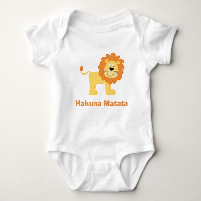 Trendy Hakuna Matata Lion Baby Bodysuit (Front)