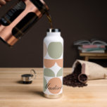 Trendy Half Moon Pattern With Name Block Custom Water Bottle<br><div class="desc">Trendy Half Moon Pattern With blush Name Block Water Bottle... 
Cute Pastel Color Trendy Half Moon Pattern With blush Name Block Water Bottle... 

You can add a name,  monogram or other custom text.</div>