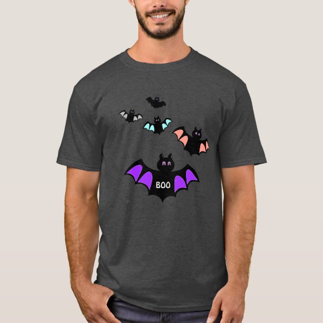 Trendy Halloween Bats T-Shirt (Front)