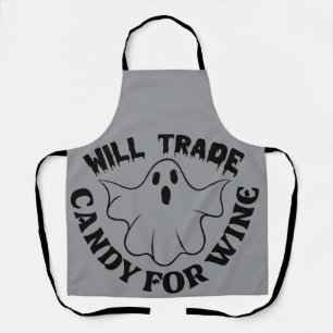 Trendy Halloween Boo Ghost Quote All-Over Print Apron