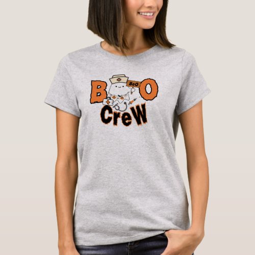 Trendy Halloween Nurse Boo Boo Crew T_Shirt