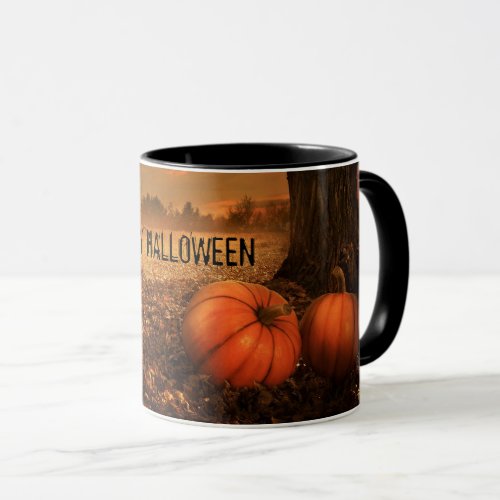 Trendy Halloween Pumpkins Field Creepy Night Mug