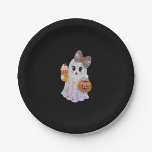 Trendy Halloween Rhinestones Ghost Paper Plates