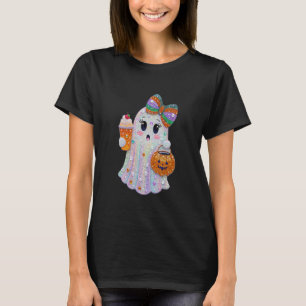 Trendy Halloween Rhinestones Ghost T-Shirt