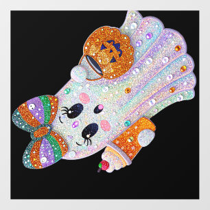 Trendy Halloween Rhinestones Ghost Wall Decal