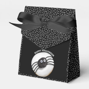 Trendy Halloween Spooky Black Spider Donut Favor Boxes