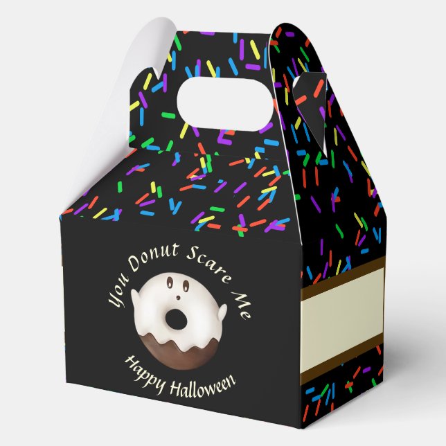 Trendy Halloween Spooky Boo Ghost Donut Party Favor Boxes (Front)