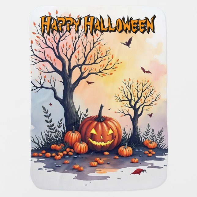 Trendy Halloween Spooky Cute Collection Baby Blanket (Front)