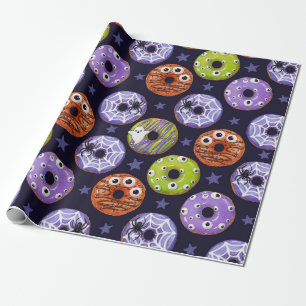 Trendy Halloween Spooky Donut Gift Wrapping Paper
