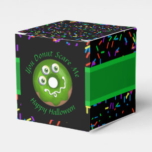  Trendy Halloween Spooky Green Monster Eyes Donut Favor Boxes