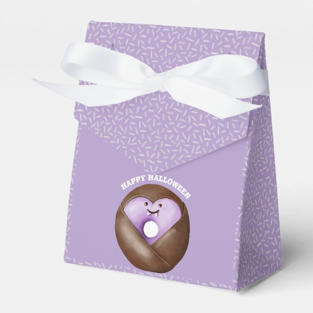 Trendy Halloween Spooky Heart Boo Ghost Donut  Favor Boxes (Front Side)