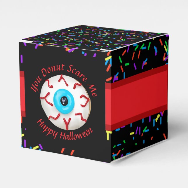 Trendy Halloween Spooky Monster Eyes Donut Favor Boxes (Front Side)