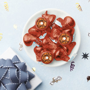 Trendy Halloween Spooky Orange Web Donut Party Hershey®'s Kisses®