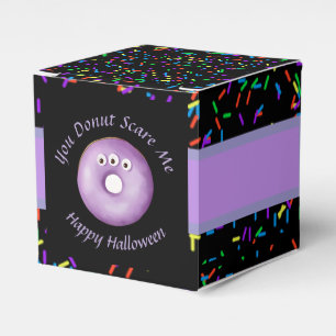 Trendy Halloween Spooky Purple Monster Eyes Donut Favor Boxes