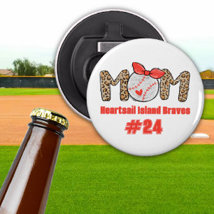 Trendy Hand drawn Baseball Mom Personalized  Bottle Opener