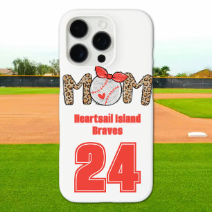 Trendy Hand drawn Baseball Mom Personalized  iPhone 16 Pro Case