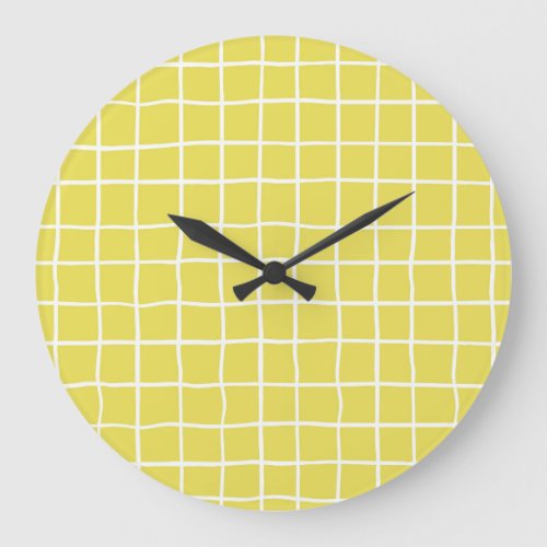 Trendy Hand Drawn Ink Shapes Large Clock