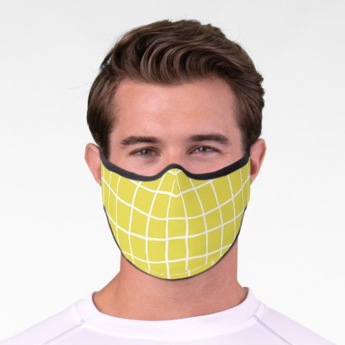 Trendy Hand Drawn Ink Shapes Premium Face Mask