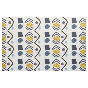 Trendy Hand Drawn Tribal Geometric Pattern Fabric