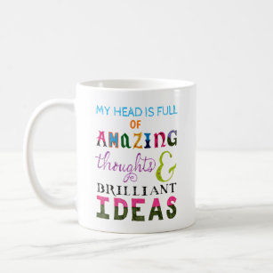 Trendy Hand Lettered Fun Colorful Thoughts Ideas C Coffee Mug