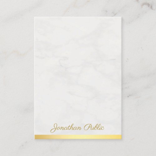 Trendy Hand Script Name Gold And Marble Luxurious Business Card